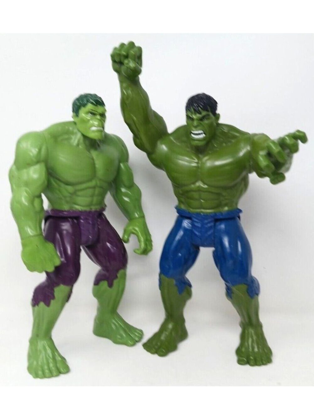 2 Marvel Incredible Hulk Action Figure 12" 2013 Purple Blue Shorts Hasbro #D-13